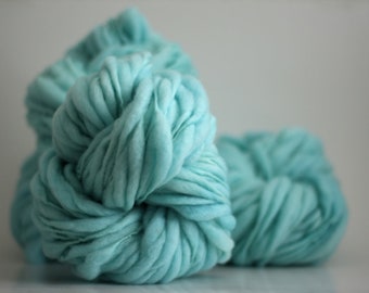 HandSpun Thick and Thin Wool Yarn Chunky Slub Hand Dyed tts™  Blue Quartz