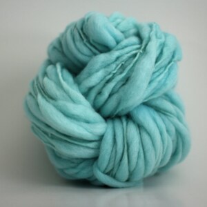 HandSpun Thick and Thin Wool Yarn Chunky Slub Hand Dyed tts™ Blue Quartz image 4
