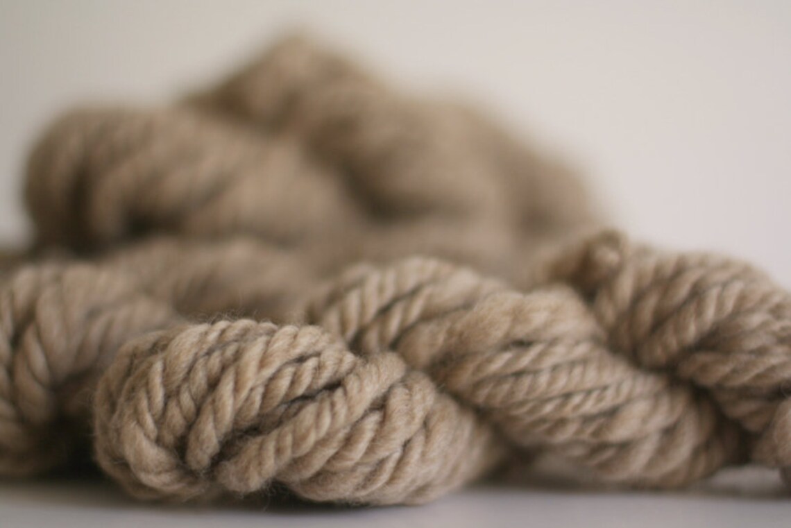 Single Ply Triple Plied Yarn Handspun Wool Slub TtStm Beige Etsy