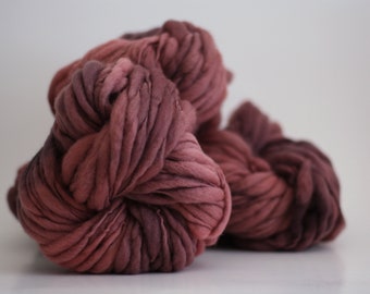 Super Bulky Handspun Yarn Thick and Thin Wool Slub  Hand Dyed Tts™ Bella