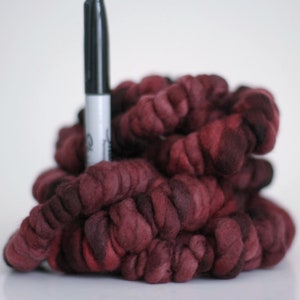 Coil Spun Coilspun Yarn Super Bulky Handspun Art Chunky Wool Reds image 1