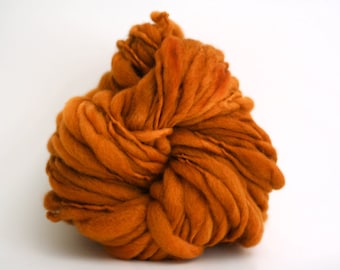 Yarn Chunky Hand Spun Thick and Thin Wool Slub Hand Dyed tts™ Rusty Orange