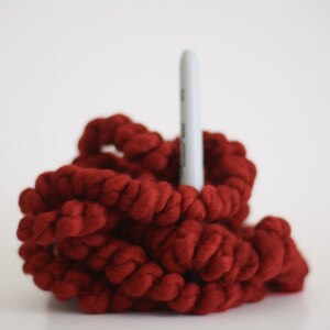 Coil Spun Coilspun Yarn Super Bulky Handspun Art Chunky Wool Reds image 7