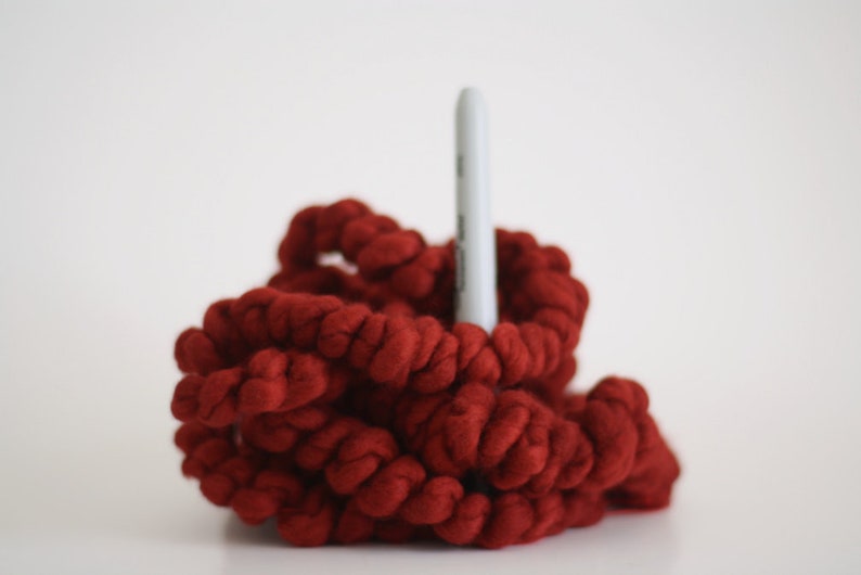 Coil Spun Coilspun Yarn Super Bulky Handspun Art Chunky Wool Reds image 7