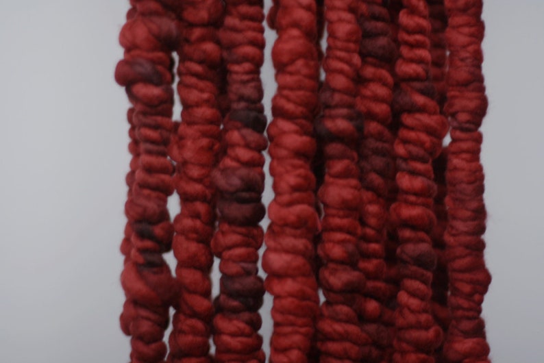 Coil Spun Coilspun Yarn Super Bulky Handspun Art Chunky Wool Reds image 4