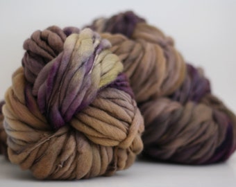 Yarn Chunky Hand Spun Thick and Thin Wool Slub TTS™ Hand Dyed Axinite