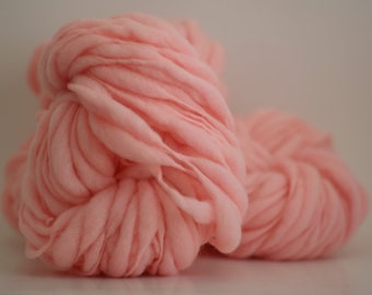 Yarn Chunky Hand Spun Thick and Thin Wool Slub Hand Dyed tts™ Pink Taffy