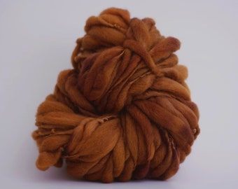 Yarn Chunky Hand Spun Thick and Thin Wool Slub Hand Dyed tts™ Oak