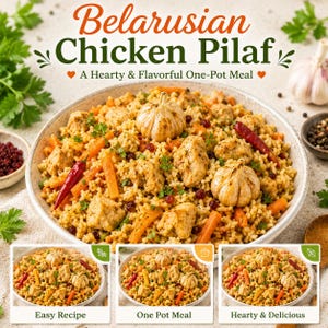 Belarusian Chicken Pilaf Recipe | Hearty One-Pot Comfort Food (Digital Download)