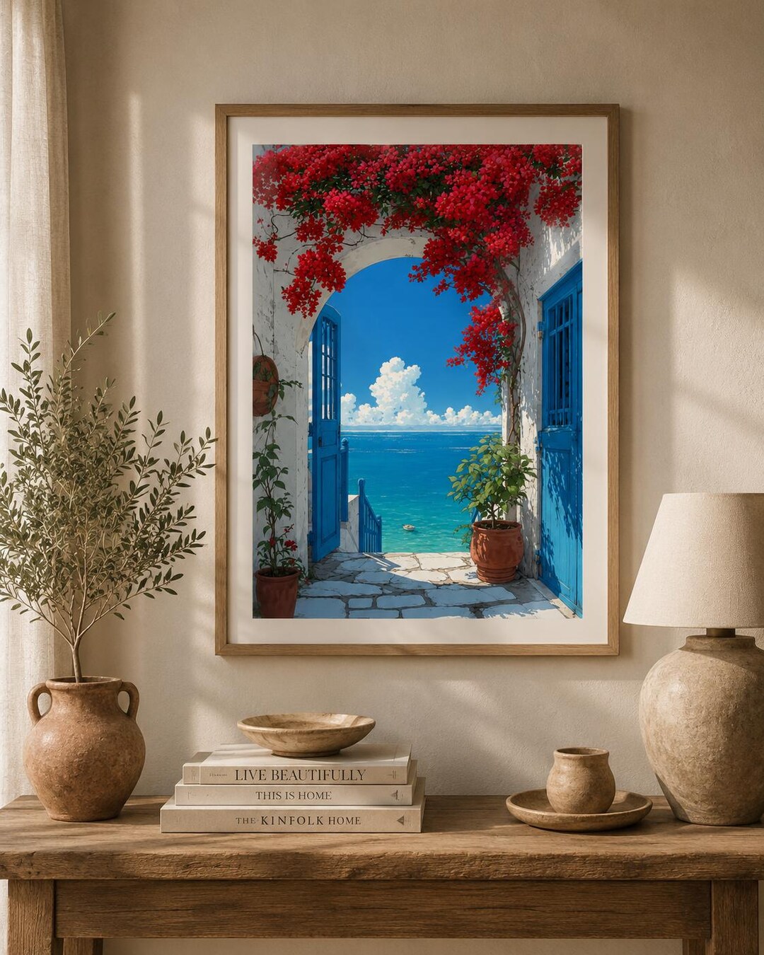 Mediterranean Sea View Wall Art, Greek Coastal Printable Poster ...