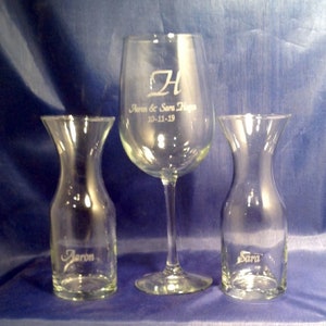 Wine Ceremony Glass & Carafe Set - Personalized