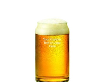 Verres personnalisés personnalisés gravés de canette de bière pour la bière, 16 oz Stein - Texte gravé au laser personnalisé