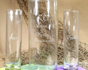 Personalized Unity Sand Ceremony  Set Cylinder style