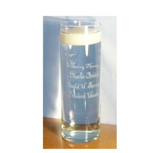 Personalized Cylinder Vase with Floating Candle Free Etching image 2