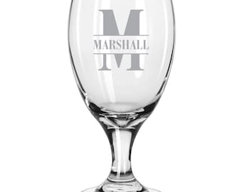 Personalized Craft Beer Glass - Custom Engraved Beer Glass - 16 oz - Set of 2