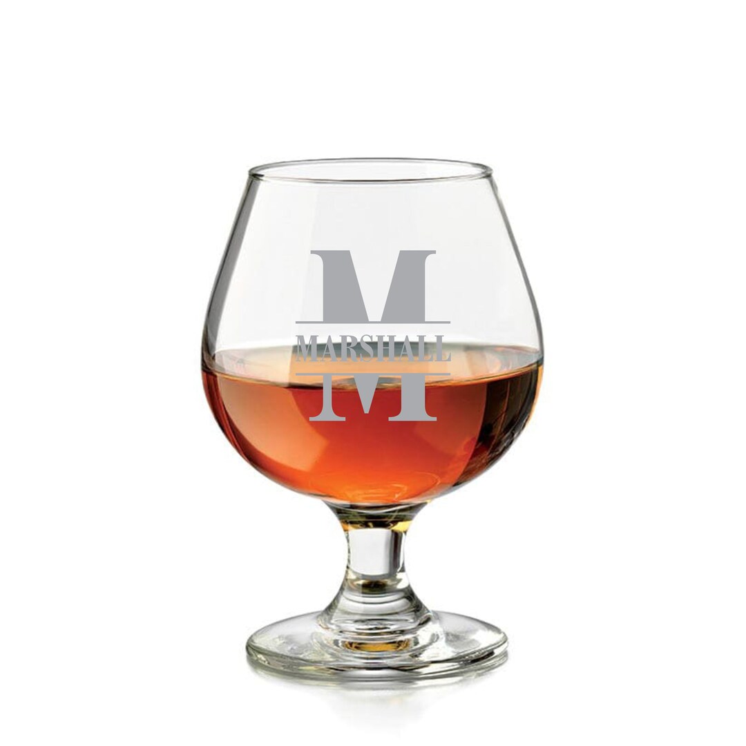 Personalized Custom Engraved Brandy Glass, Brandy Snifter Set of 2