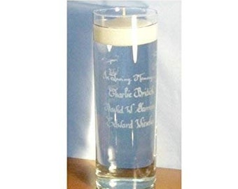 Personalized Cylinder Glass Unity Floating Candle Vase