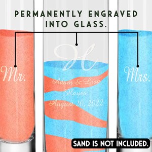 Personalized Monogram Unity Sand Ceremony Set, Reception Ceremony Unity Set, Sand Ceremony Kit for Wedding, Cylinder Set w/ Cork image 6