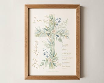 Personalisierte Taufe Gebet Druck Taufgeschenk Benutzerdefinierte Baby Name Wand Kunst Christian Neu geboren Erster Geburtstag Geschenk Patenkind Taufe Zeichen