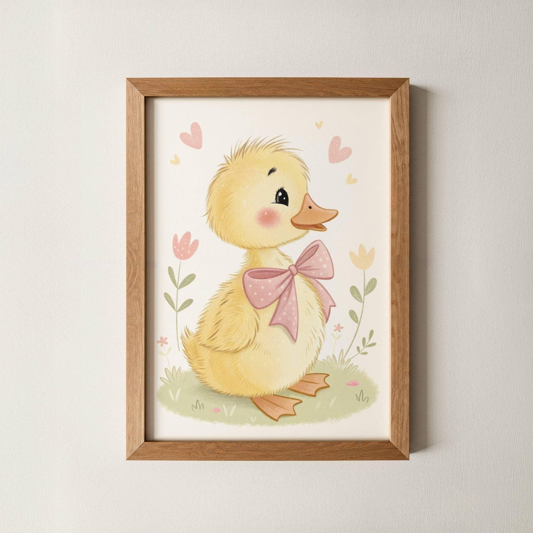 Cute Baby Duckling Nursery Wall Art Print, Farm Animal Nursery Decor ...