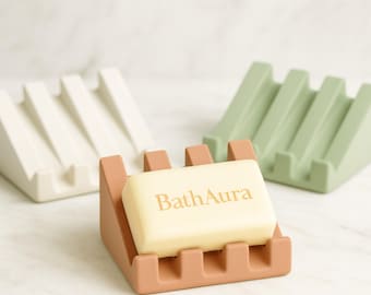 Silicone Draining Soap Dish, Bar Soap Holder, Sponge Holder, Bathroom Accessories, Soap Tray, Kitchen Sink Tray, Minimalist Home,