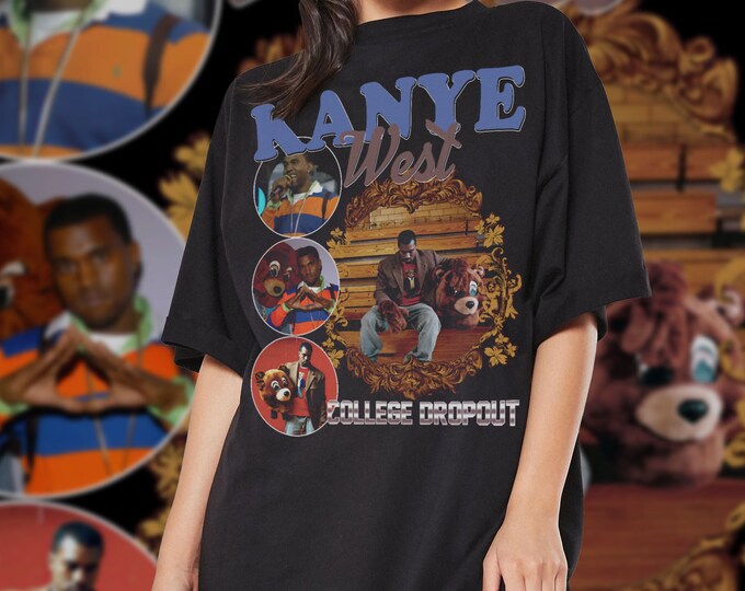 T-shirt vintage Kanye West en édition limitée, tournée de concerts d'albums de musique hiphop de style Kanye West, cadeau pour femme et homme T-shirt unisexe