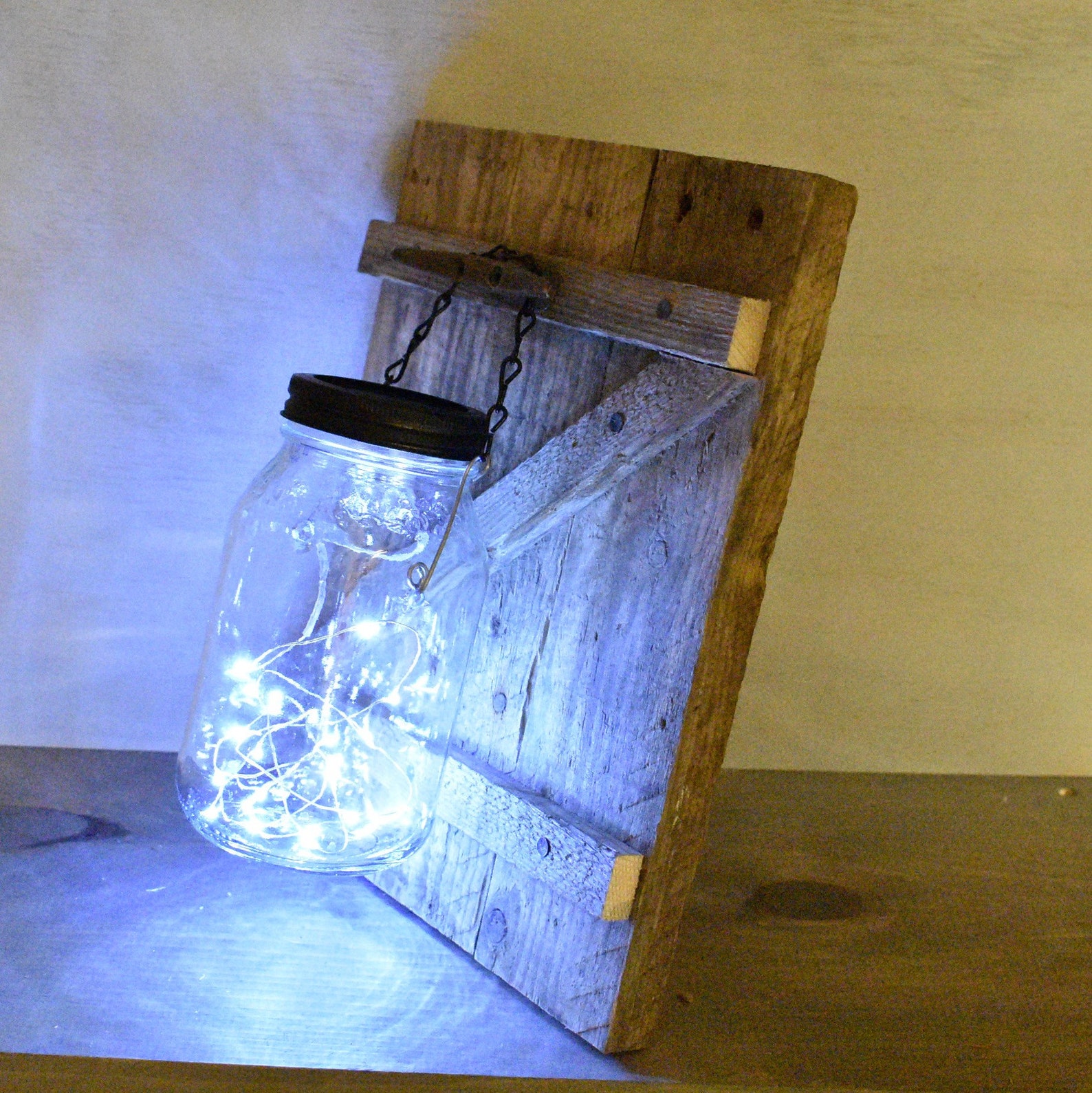 Farmhouse Wall Décor Mason Jar Sconce Pallet Wood Z Barn Door Etsy