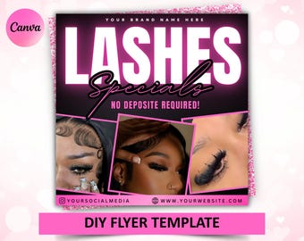 Lash Specials Flyer, Editable Canva Template