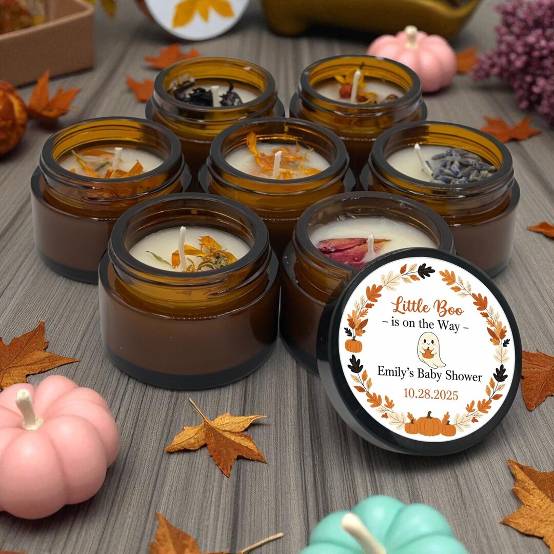 Personalized Fall Baby Shower Favors: Mini Pumpkin Soy Candles - Etsy