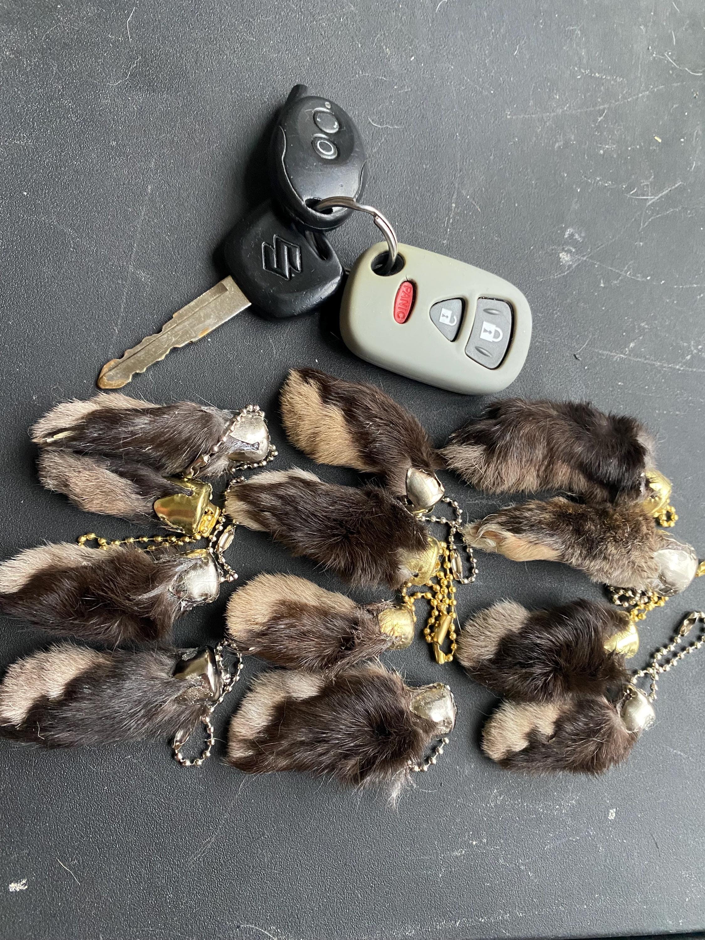 Small Rabbit Foot Keychain Rabbit Foot Front (SMALL) Paw Keychain - Etsy