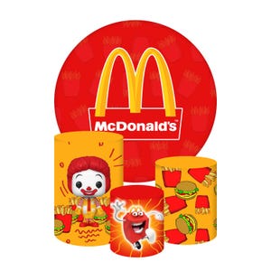 Sfondo rotondo e copertura cilindrica per fast food