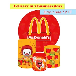 Fast Food MC Round Backdrop and Cylinder Cover