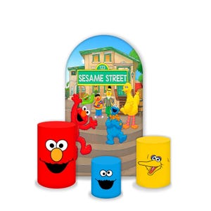 Cartoon Arch Backdrop and Cylinder Covers