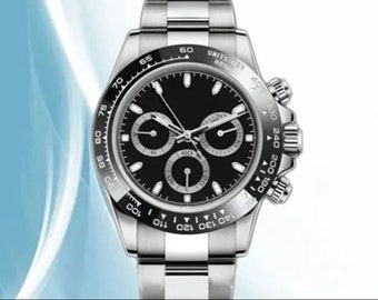 Silver & Black Men’s Chrono Diving Watch 40mm