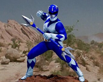 Blue Ranger Hero STL File | Sci Fi Armor Hero STL | 3D Print Figurine STL Model | Sentai Team Warrior Stl 3D Print Figurine