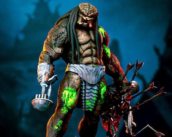 Viking Alien Hunter STL | Norse Predator Stl Model | 3D Print Figurine Stl File | Viking Alien 3D Print Figurine