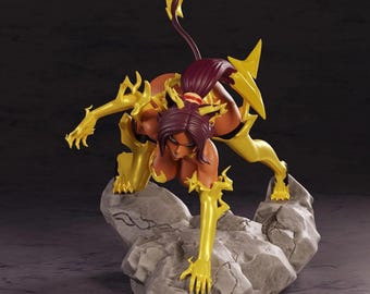 Lightning Assassin Waifu STL File | Anime Ninja Girl STL | 3D Print Figurine STL Model | Feline Combat Queen Stl 3D Print Figurine