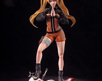 Female Ninja Hero STL File | Orange Anime Kunoichi STL | 3D Print Figurine STL Model | Shadow Clone Fighter Stl 3D Print Figurine
