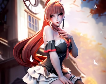 Crimson War Goddess STL | Armored Battle Queen 3D Print Figurine