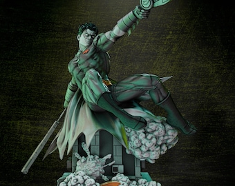 Young Masked Sidekick 3D Print Figurine STL | Red Green Vigilante Hero Stl File | 3D Print Figurine Digital Download