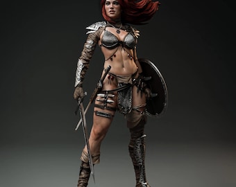 Red Sonja STL | Red Sonja 3D Print Figurine | Barbarian Warrior STL File | Fantasy Sword Queen Stl Model | Red Sonja 3D Print Figurine