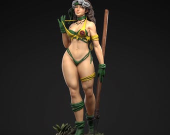 Savage Jungle Heroine STL Figurine | Retro Comic Warrior 3D Print (Digital Download)