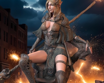 Figura STL de Aelet Paktin / Modelo de personaje femenino moderno (Descarga digital)