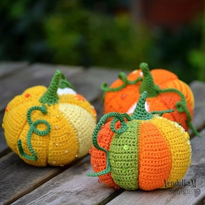 Crochet pattern - Patchwork pumpkin / VendulkaM / Autumn / Fall decoration / Amigurumi / Digital tutorial / pdf