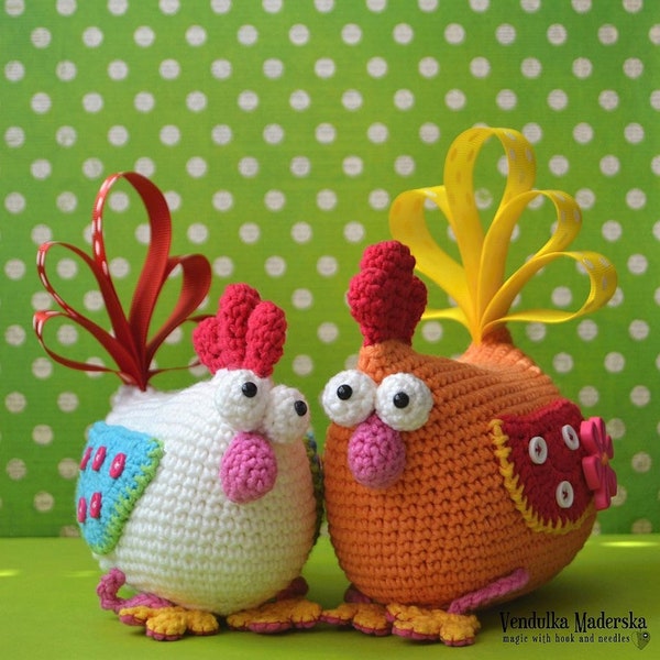 Modèle au crochet - Poule de Pâques par VendulkaM, amigurumi, jouet au crochet/modèle numérique, DIY, pdf