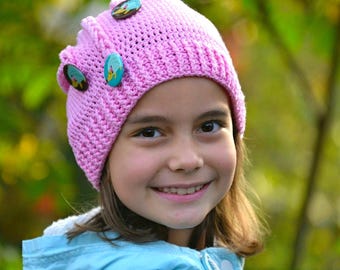 Crochet pattern - Pigtails hat by VendulkaM - crocheted slouchy beanie / digital pattern, DIY, pdf