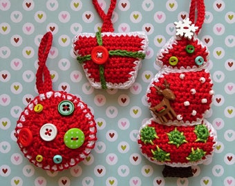 Crochet pattern - Christmas tree decoration by VendulkaM / DIY, pdf / Ornament / Hanger