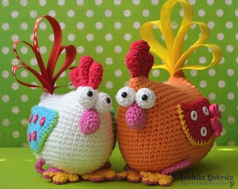 Modèle au crochet - Poule de Pâques par VendulkaM, amigurumi, jouet au crochet/modèle numérique, DIY, pdf