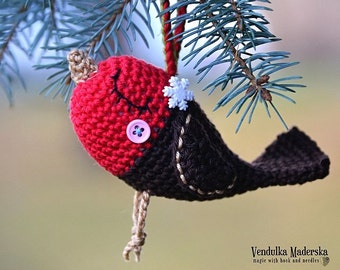 Crochet pattern - Robin bird - Christmas ornament / Decoration / Amigurumi Digital pattern / DIY
