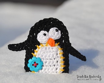 Patron au crochet - applique pingouin par VendulkaM, patron numérique, DIY, pdf